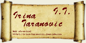 Irina Taranović vizit kartica